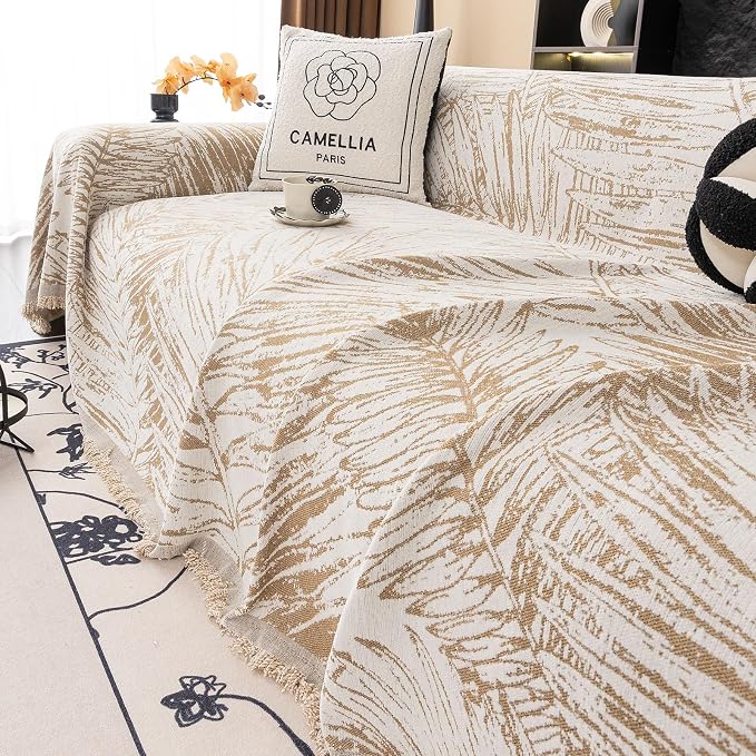 ROOMLIFE Couch Cover Boho Sofa Covers for 3 Cushion Couch Washable | Furniture Protector Sofa Couch Cover for Dogs, Soft Breathable Sofa Slipcover, Couch Throw Blankets with Tassels 71''X150'' - Image 9