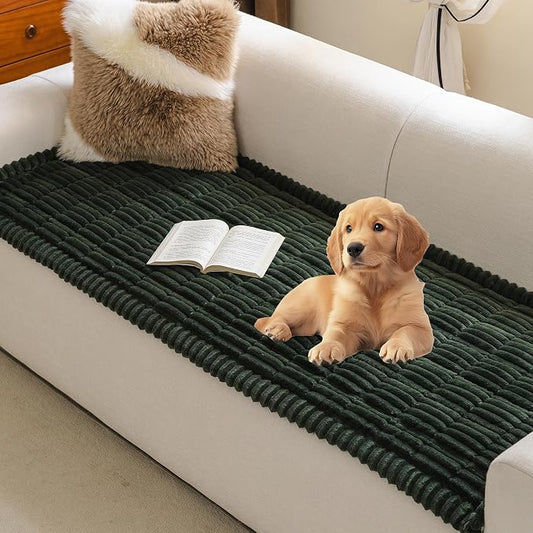 MYSKY HOME Couch Covers for 3 Cushion Sofa Pet Friendly, Couch Cover for Dogs, Sofa Covers for Pets Washable, Soft Non-Slip Sofa Slipcovers Furniture Protector Covers, Moss Green, 27.6" x 70.9" by MYSKYHOME