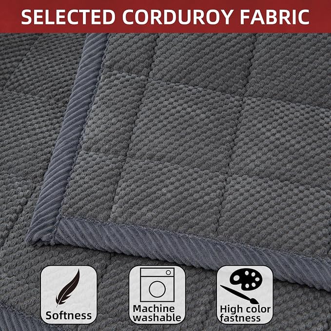 Pet Couch Covers,Couch Cover for Dogs Washable,Anti Slip Dog Sofa Covers Couch Protector Sofa Mat,Seat Cover,Dog Mat,Pet Pad for Furniture 1 Piece (Gray, 21''x70''/Rectangular) - Image 6