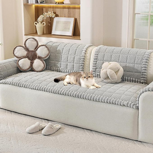 Plush Couch Cover for Dogs – Non Slip Pet Sofa Protector, Ultra Soft Washable Couch Cover for Pets, Anti-Slip Backing Furniture Protector for Cats & Dogs, Fits Standard & L-Shape Sofas (3 Sizes) by Unknown