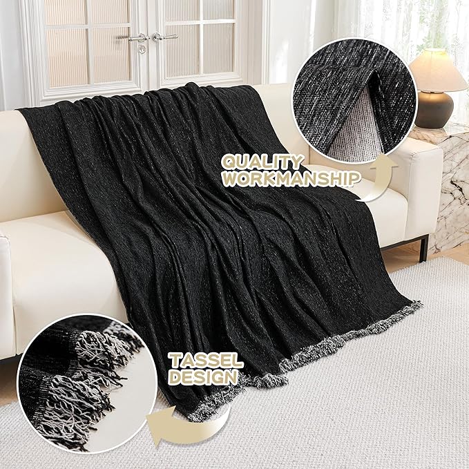 MYSKY HOME Oversized Couch Cover Sofa Covers Couch Covers for 3 Cushion Couch Sofa Pet Friendly L Shaped Couch Cover Sectional Couch Covers Non Slip Furniture Protector for Kids, Dogs, 91"x150", Black - Image 3