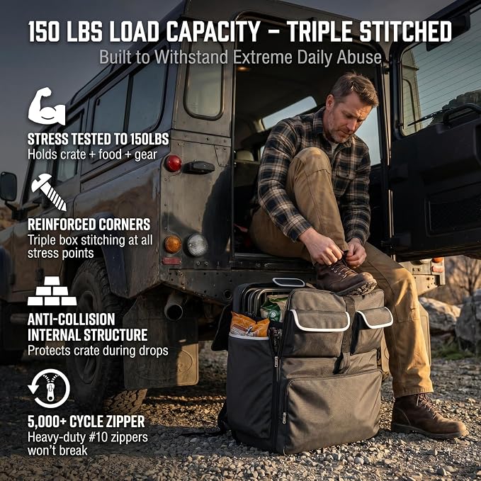 30" Dog Cage Storage Bag, Heavy Duty Waterproof 1680D Oxford & Shockproof Pearl Cotton DogCrate Carry Bag, 3-Side Open Dog Fence Carrying Bag,for Foldable Wire Crates Pet Playpen Outdoor RV Travel - Image 6