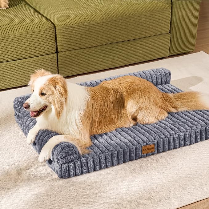 Orthopedic Calming Medium Dog Bed Pet Sofa Bed 30''X20'' Grey | 2-Sided Pet Couch Medium Size Dog, Soft Egg-Crate Foam Dog Mat, Waterproof Removable Washable Cover, Nonskid Bottom Cat Bed - Image 3