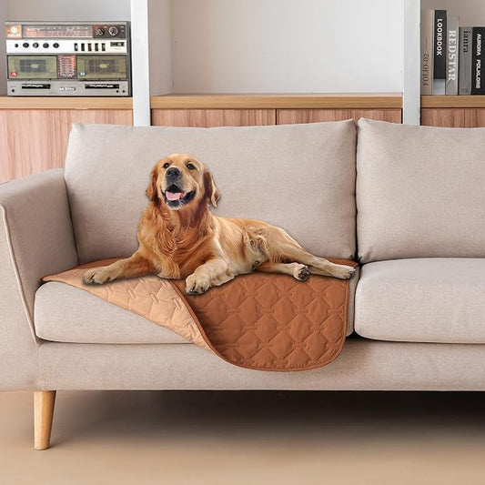 gogobunny 100% Double-Sided Waterproof Dog Bed Cover Pet Blanket Sofa Couch Furniture Protector for Puppy Large Dog Cat, Reversible (30x30 Inch (Pack of 1), Dark Pumpkin/Light Pumpkin) by gogobunny