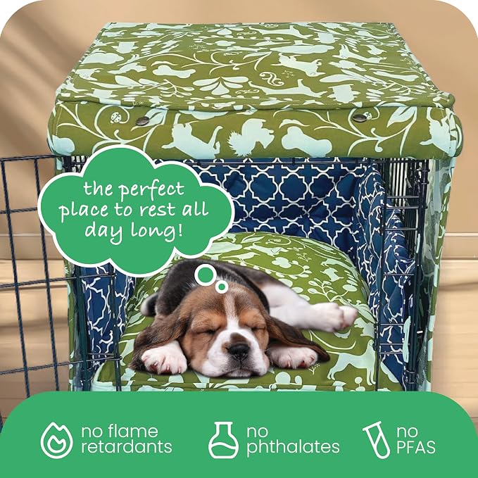 Molly Mutt Amarillo by Morning Dog Crate Cover, 100% Cotton Canvas Cover with 2 Roll-Up Panels, Ideal for Dog or Cat Crate, Durable, Washable, and Free of Harmful Chemicals, 24" x 18" x 21" - Image 6
