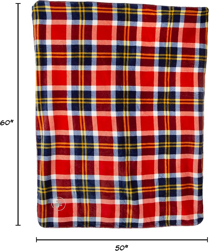 Waterproof Pet Blanket - 50x60 Reversible Plaid Throw Protects Couch, Car, Bed from Spills, Stains, or Fur - Dog and Cat Blankets by Petmaker (Red) - Image 2