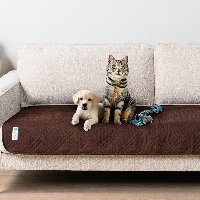 PetAmi Waterproof Couch Cover for Dogs, Non-Slip Leakproof Sofa Furniture Protector for Pet Cat, Machine Washable Bed Blanket for Car Seat, 30x70 Brown - Image 7