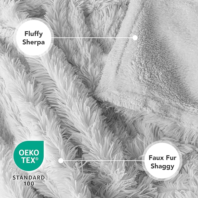 PetAmi Waterproof Dog Blanket for Couch, Bed & Furniture,Reversible Sherpa & Faux Fur Pet Blanket, Leakproof Pet Blanket for Large Dog Cat, Washable Soft Calming Protector Throw (60x80, Light Gray) - Image 5