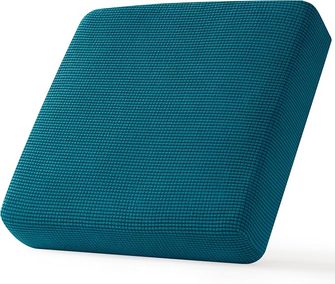 CHUN YI Small Couch Cushion Cover Stretch, Sofa Seat Slipcovers for Pets, Suitable for Armchair Loveseat Sofa with Spandex Jacquard Washable Fabric(Small,Teal) by CHUNYI