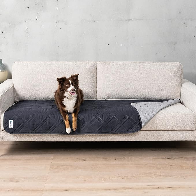 PetAmi Waterproof Couch Cover for Dogs, Non-Slip Leakproof Sofa Furniture Protector for Pet Cat, Machine Washable Bed Blanket for Car Seat, 30x70 Gray by PetAmi