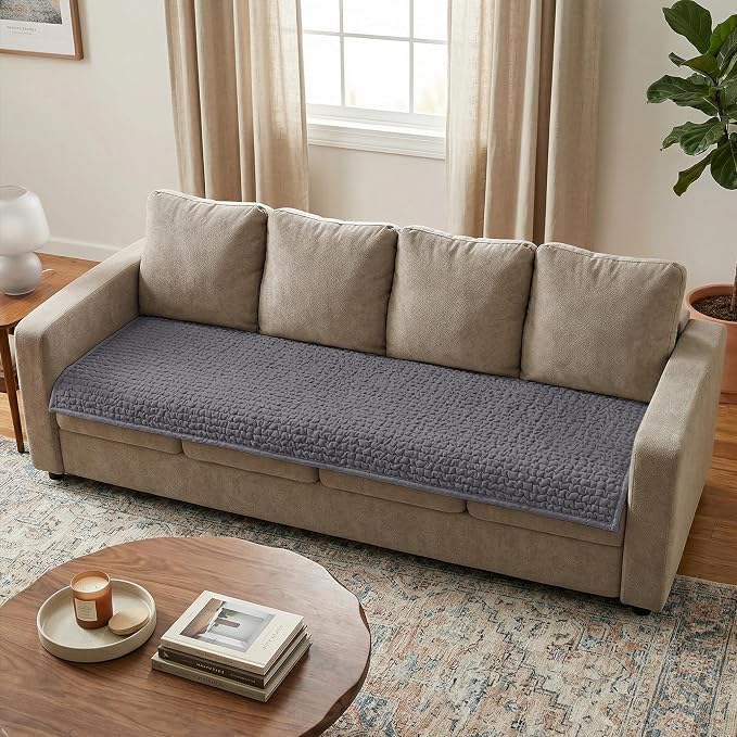 PAULATO BY GA.I.CO. Waterproof Blanket – 24x86” Changing Absorbent Pad for Incontinence – Machine Washable Stain-Resistant Protector for Couch Sofa or Bed – Reusable Waterproof Cover - Dark Grey - Image 2