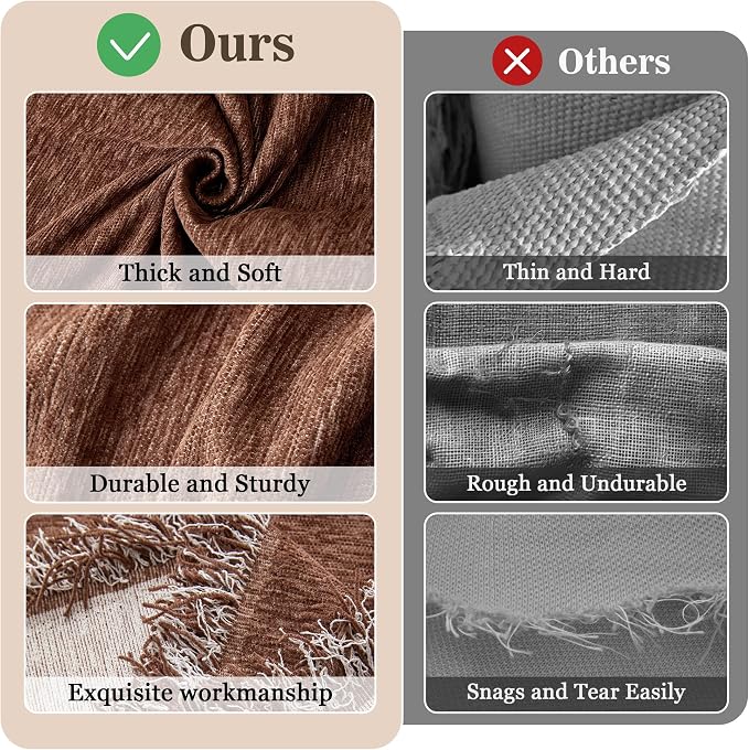 MEETSKY Couch Cover Sofa Covers Washable Chenille Dog Couch Cover, Multi-Use Furniture Sofa Throw Cover, Soft Sofa Slipcovers Universal Couch Covers for Pets, 71" x 118", Reddish Chocolate - Image 3