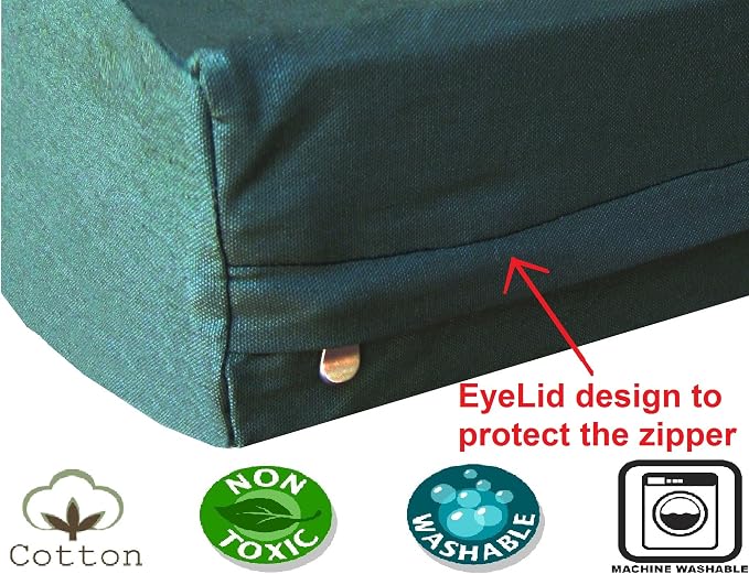 Dogbed4less Large Memory Foam Dog Bed Pillow with Orthopedic Comfort, Waterproof Liner and Durable Pet Bed Canvas Cover 41X27 Inches, Olive Green - Image 3