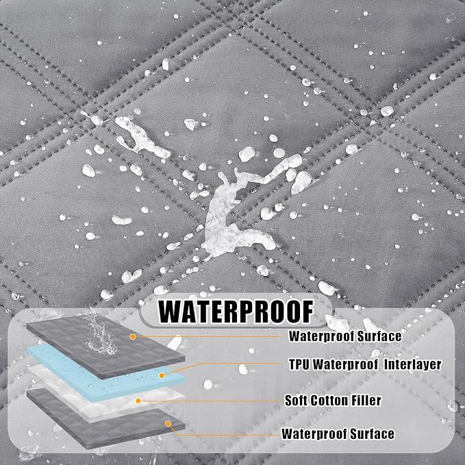 Smiry Waterproof Dog Bed Cover, Reversible Pet Blanket for Sofa Couch | Soft Washable Dog Blanket, Leakproof Couch Cover for Dogs Cats & Furniture Protection, 68x82, Grey/Grey - Image 2