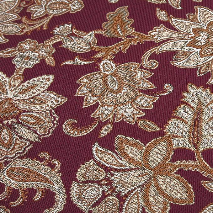 Loom and Mill Vintage Jacquard Sofa Arm Covers 2 PCS, Burgundy, 20x24in | Elegant Floral Couch Armrest Cover with Tassels, Non-Slip Furniture Protector for Chair Sofa Recliners Couch Dogs Pets - Image 6