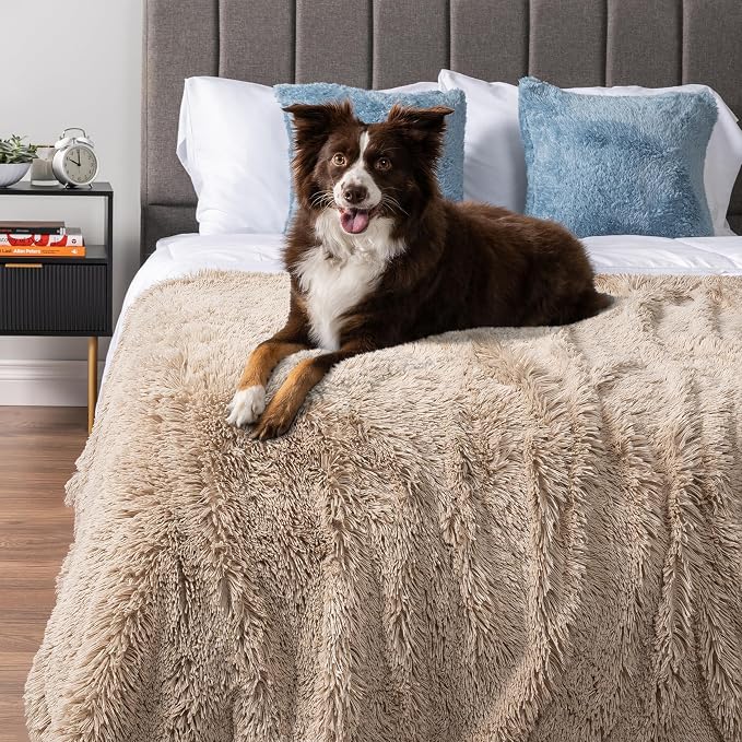 PetAmi Waterproof Dog Blanket for Couch, Bed & Furniture,Reversible Sherpa & Faux Fur Pet Blanket, Leakproof Pet Blanket for Large Dog Cat, Washable Soft Calming Sofa Protector Throw (60x80, Taupe) - Image 7
