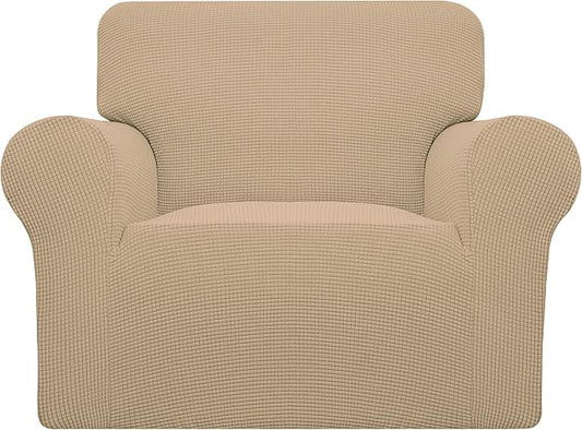 Easy-Going Stretch Oversized Chair Slipcover with Arm Washable Sand | 1-Piece Large chair covers armchair Furniture Protector for Living Room chair and a half cover Soft For Kids, Pet. by Easy-Going
