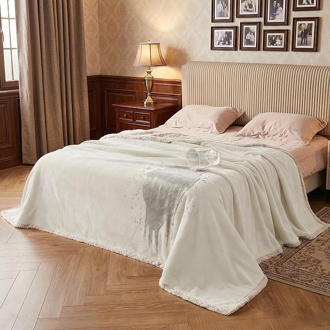 Catalonia Waterproof Blanket for Bed, Reversible Leakproof Throw | 50 x 60 Inch, Camel, Washable Protector Cover for Couch and Sofa, Stain Proof Blanket for Pets, Kids and Everyday Spills by Catalonia