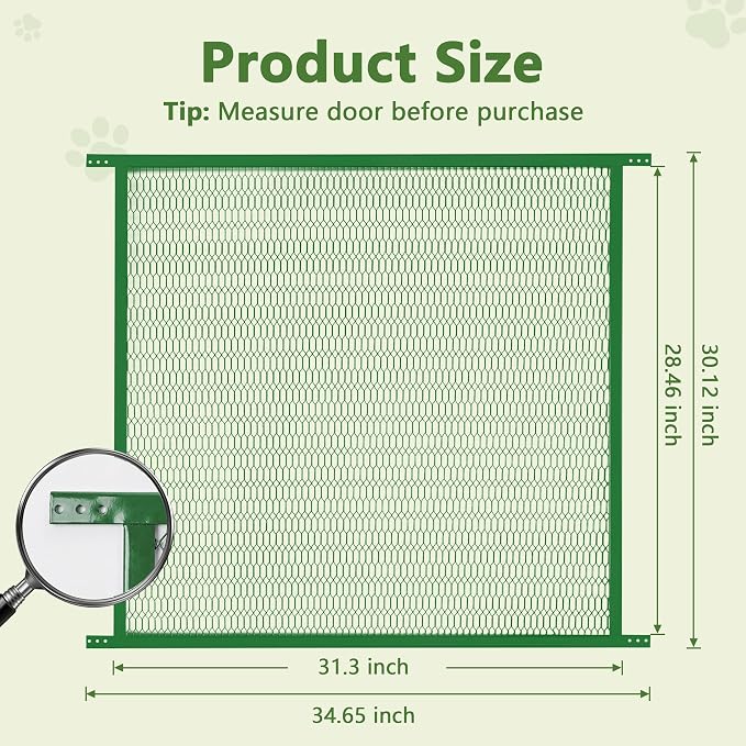 Guardian Steel Pet Grille Screen Door Protector for Dogs Pets Cats Scratch Protector Replacement RV Screen Door Guard Pet Proof Screen Door (Green, 36 Inch) - Image 3