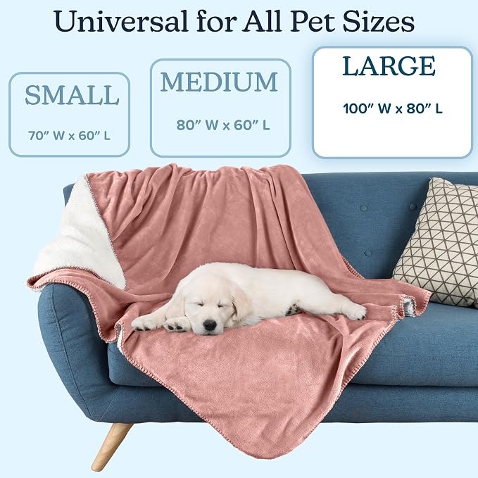 PETMAKER Dog Blanket - 80x100in Reversible Sherpa Blanket - Throw Blankets for Bed, Couch, Crate, or Car - Machine Washable Puppy Essentials (Pink) - Image 6