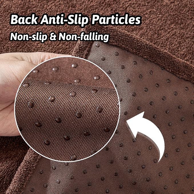 MEETSKY Couch Cover Washable for 2 Cushion Sofa, Cat Scratch Proof Furniture Protector Love Seat L Shape Couch Covers Soft Sectional Sofa Cover for Dogs Pets, 71" x 118", Chocolate - Image 4