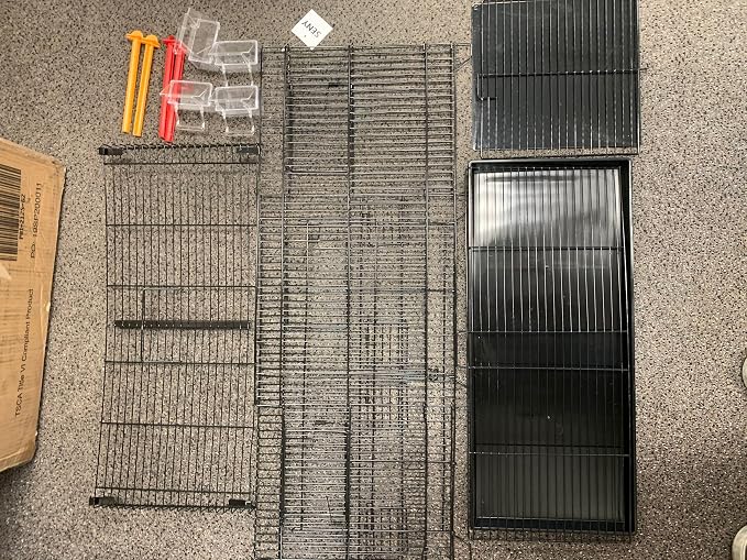 Seny Set of 4 Stackable Breeding Bird Cage for Canary Finch Small Birds (Black) - Image 4