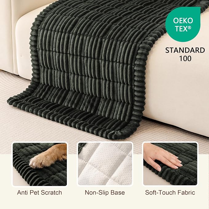 MEETSKY Green Pet Couch Covers for Sofa, Non Slip Dog Couch Cover Protector, Soft Washable Sofa Covers for 3 Cushion Couch, Dog Mat for Couches and Sofas, 27.6" x 70.9" - Image 3