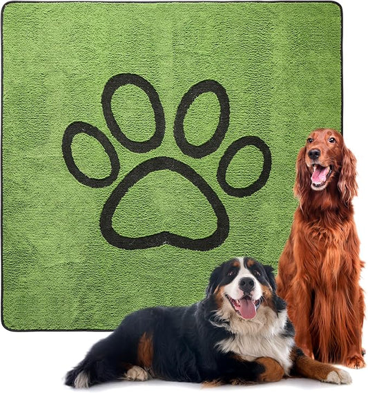 Qeils Reusable Dog Pee Pads, Washable Puppy Pads, Leak-Proof 72"x72" 1 Pack | Super Absorbent And Non-Slip Potty Training Pads, Soft Paw Print Plush Design, Ideal For Crates, Couch, Car Seats & Pet Beds by Qeils