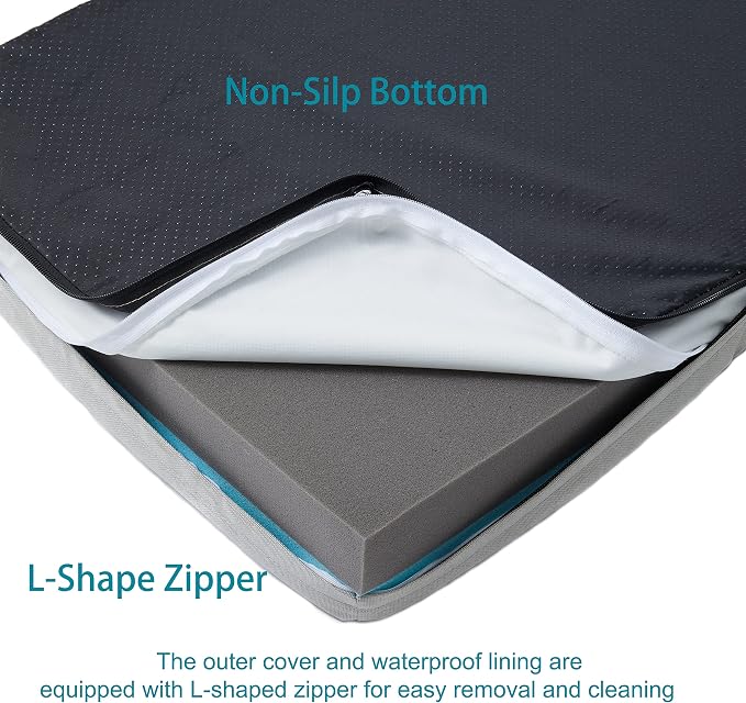 Orthopedic Memory Foam Dog Bed, Cooling Dog Beds for Medium Dogs -Waterproof Pet Bed for Crate with Removable Washable Cover, M(29inch,45Lbs) - Image 7