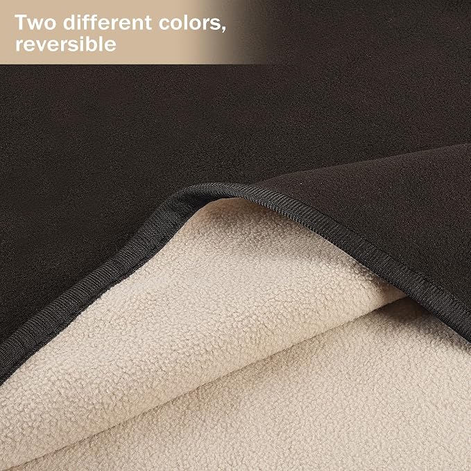 Catalonia Waterproof Bed Blanket, Washable Reversible Furniture Protector | Brown/Taupe Double-Sided Fleece, Leakproof Protection for Bed, Sofa and Couch, Resists Spills, Stains and Everyday Messes - Image 3