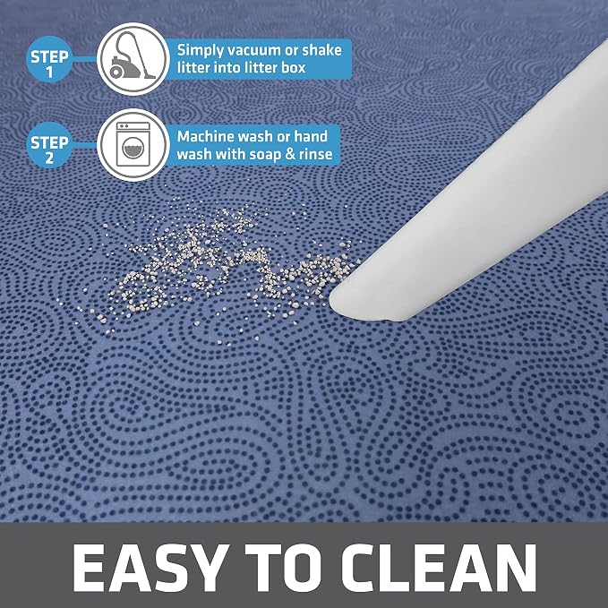 Drymate Cat Litter Box Mat, Litter Trapping Mat, Blue, 29x36 XL | Waterproof, Urine-Proof, Absorbent, Machine Washable, Soft on Paws, Contains Mess, Protects Floors, Kitten Supplies, USA Made - Image 5