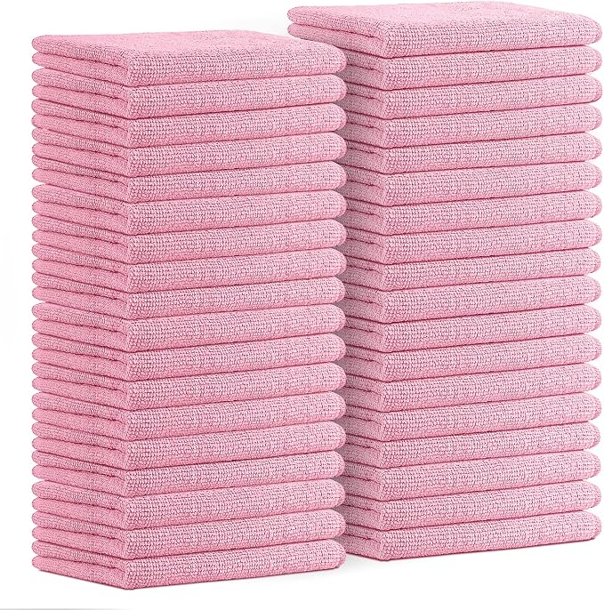 Avalon Towels Microfiber Cleaning Cloths (Value Pack of 36) - Size 16 x 16 Inches, Highly Absorbent Cleaning Rags, Lint Free, Reusable and Washable, Microfiber Towels for Cars by AvalonTowels