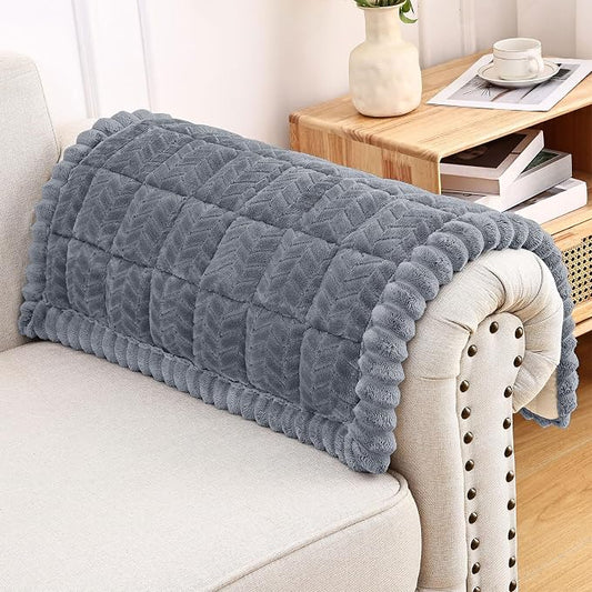 Smiry Couch Cover for Dogs, Non Slip Fuzzy Pet Sofa Arm Covers Washable | Sofa Slipcovers for Armrest & Backrest, Soft Thick Furniture Protector for Cats Dogs, Against Fur, Dirt (27.6"x27.6") by Smiry