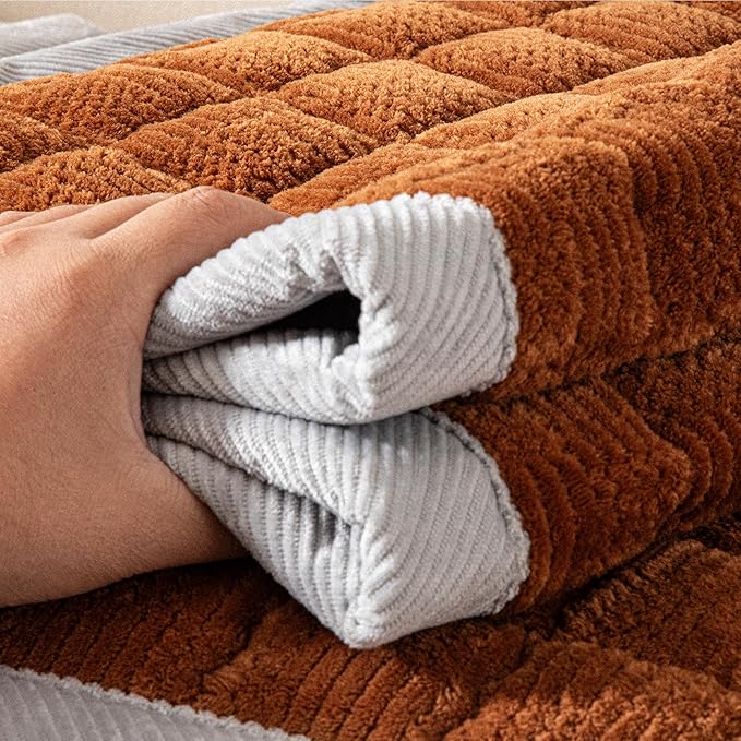 Couch Cover for Dogs Washable,Anti-Slip Back Cat Mat Pet Pad Blanket for Furniture Protector,Fuzzy Pet Sofa Cover for 3 Cushion Couch Sofa Pets Friendly (Curry, 1pc/27.6"x82.7"/Seat Cover) - Image 2