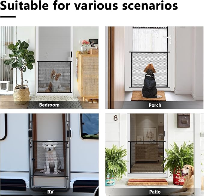 Guardian Steel Pet Grille Screen Door Protector for Dogs Pets Cats Scratch Protector Replacement (Black 30 Inch) Screen Door Guard Pet Proof Rv Screen Door Grill Guards (Black, 30 inch) - Image 4