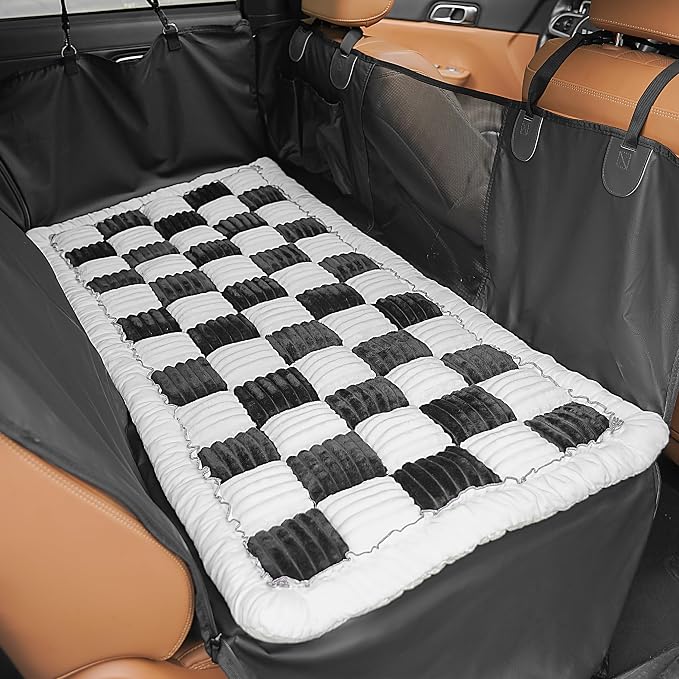 HiPetpy Backseat Dog Bed Mat for Car, Non-Slip Dog Bed for Car Back Seat, Soft & Cozy Dogs Blanket, Washable Travel Pet Mat Seat Protector for Cars, SUVs, Trucks by HiPetpy