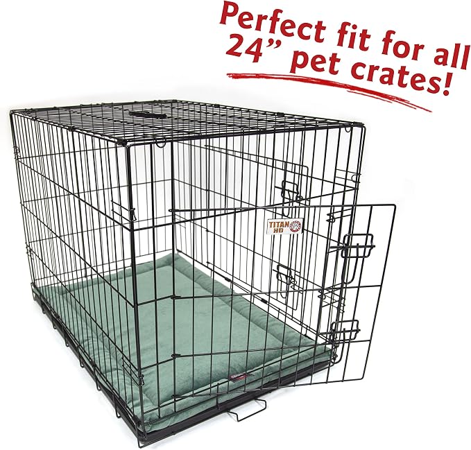 Majestic Pet Dog Crate Mat - Machine Washable Soft Plush Pet Bed Pad for Crates & Kennels | USA Crafted | 24"x18" Villa Azure - Image 3