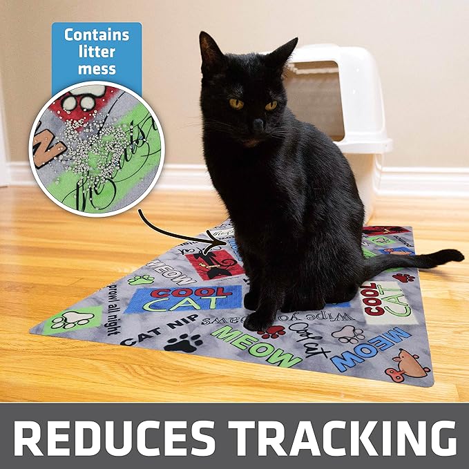 Drymate Cat Litter Box Mat, Litter Trapping Mat, Multicolor, 20x28 | Waterproof, Urine-Proof, Absorbent, Machine Washable, Soft on Paws, Contains Mess, Protects Floors, Kitten Supplies, USA Made - Image 2