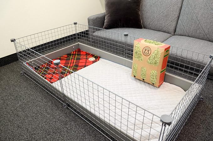 GuineaDad Original Reusable Cage Liner – Plaid Red Fleece Bedding with Burrowing Pocket – Extra Absorbent Core & Waterproof Bottom – Fits C&C 2x4 Guinea Pig Cages – Small Animal Supplies - Image 7