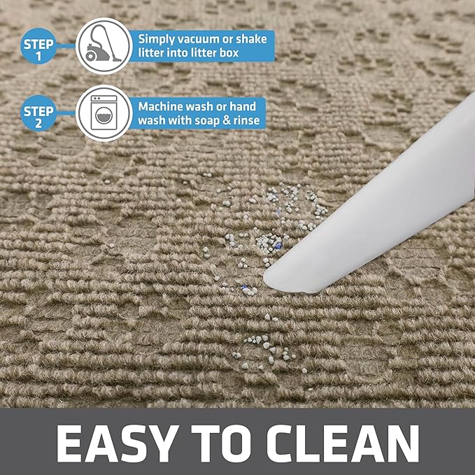 Drymate Cat Litter Box Mat, Litter Trapping Mat, Tan, 28x34 XL | Waterproof, Urine-Proof, Absorbent, Machine Washable, Soft on Paws, Contains Mess, Protects Floors, Kitten Supplies, USA Made - Image 5