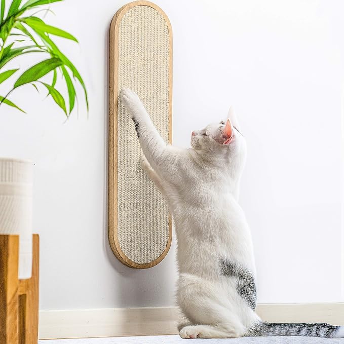 7 Ruby Road Cat Wall Scratcher, Indoor Sisal Scratch Pad Board | Aesthetic Cat Scratcher, Wall-Mount or Floor Use, Solid Rubberwood Frame, Helps Protect Furniture by 7RUBYROAD