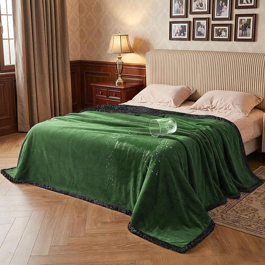 Catalonia Waterproof Blanket for Bed, Reversible Leakproof Throw | 60 x 80 Inch, Green, Washable Protector Cover for Couch and Sofa, Stain Proof Blanket for Pets, Kids and Everyday Spills by Catalonia