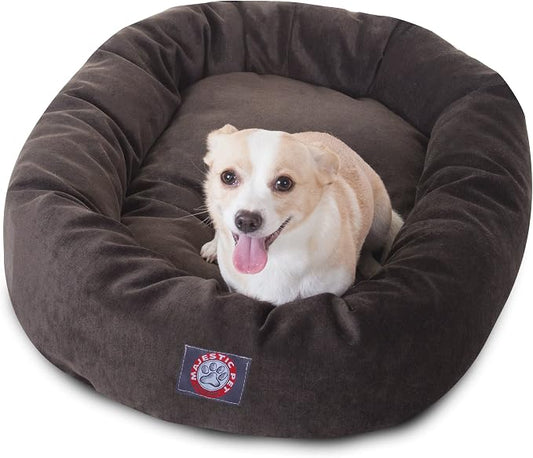 Majestic Pet Villa 32 Inch Shredded Memory Foam Dog Bed for Medium Sized Dog 32x23x7 Inch–Orthopedic Pet Bed - Washable Medium Puppy Mat with Head Support-Storm by MajesticPet