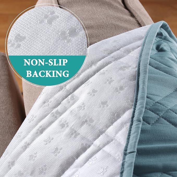 Turquoize 100% Waterproof Chair Covers for Living Room Couch Cover for Pets Chair Protector Sofa Cover for Dogs Non-Slip Sofa Protector Furniture Cover for Dogs, Kids, Cats (Chair, Blue) - Image 4