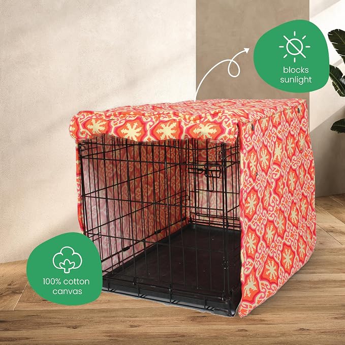 Molly Mutt Papillon Dog Crate Cover, 100% Cotton Canvas Cover with 2 Roll-Up Panels, Ideal for Dog or Cat Crate, Durable, Washable, and Free of Harmful Chemicals, 30" x 21" x 24" - Image 4