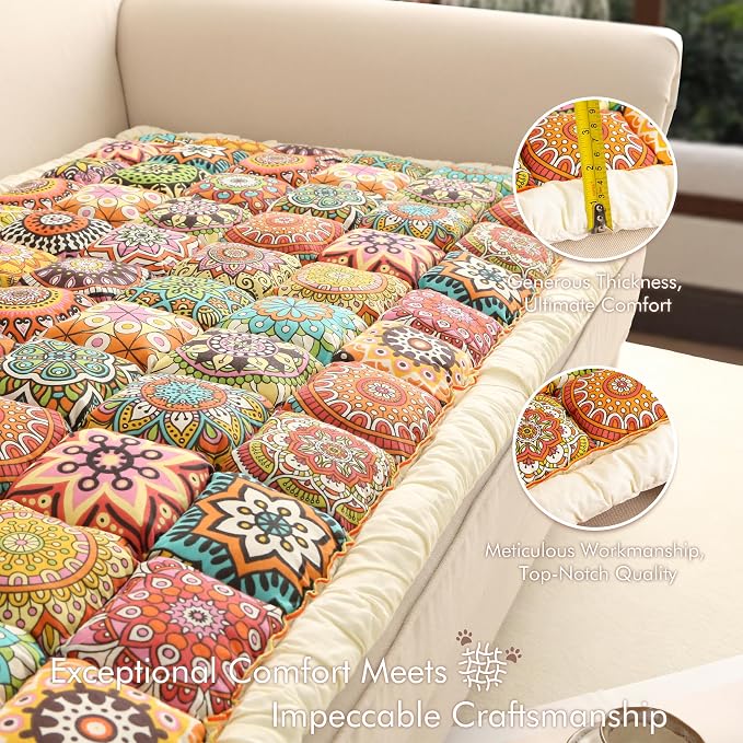 Couch Cover for Sofa, Sectional Couch Cover for Dogs, Sofa Cover Washable, Cushion Cover Blanket Pad Bed Mat for Pets, Boho Furniture Protector, Orange, 27.6x82.7in - Image 5
