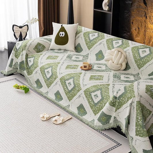 ROOMLIFE Couch Cover Boho Sofa Covers for 3 Cushion Couch Washable | Furniture Protector Sofa Couch Cover for Dogs, Soft Breathable Sofa Slipcover, Couch Throw Blankets with Tassels 71''X134'' by ROOMLIFE