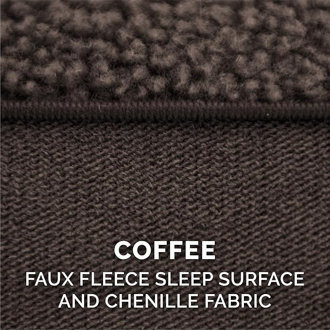 Furhaven Replacement Dog Bed Cover Sherpa & Chenille Sofa-Style, Machine Washable - Coffee, Medium - Image 4