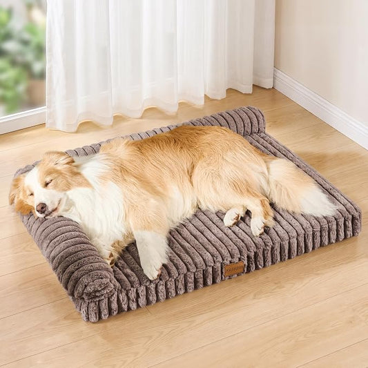 Orthopedic Calming Large Dog Bed Pet Sofa Bed 36''X24'' Taupe | 2-Sided Pet Couch Large Sized Dog, Soft Egg-Crate Foam Dog Mat, Waterproof Removable Washable Cover, Nonskid Bottom Cat Bed by Unknown