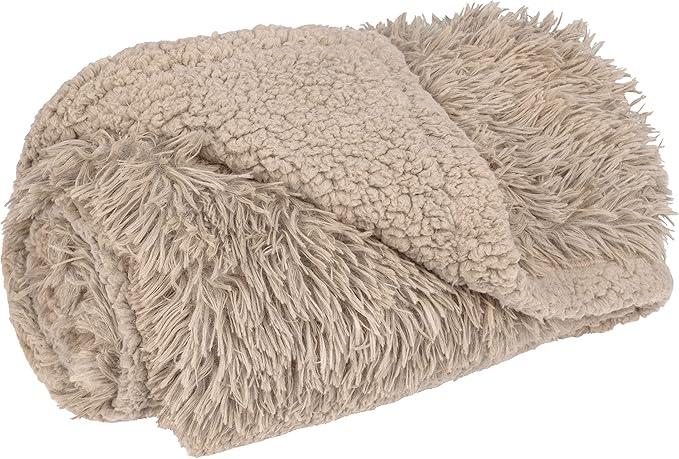 PetAmi Waterproof Dog Blanket for Couch, Bed & Furniture,Reversible Sherpa & Faux Fur Pet Blanket, Leakproof Blanket for Puppy Cat, Washable Soft Calming Pet Couch Protector (29x40, Taupe) by PetAmi